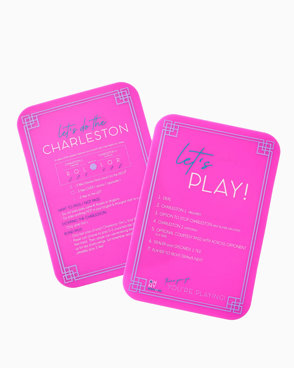 Pink mahjong tile shufflers