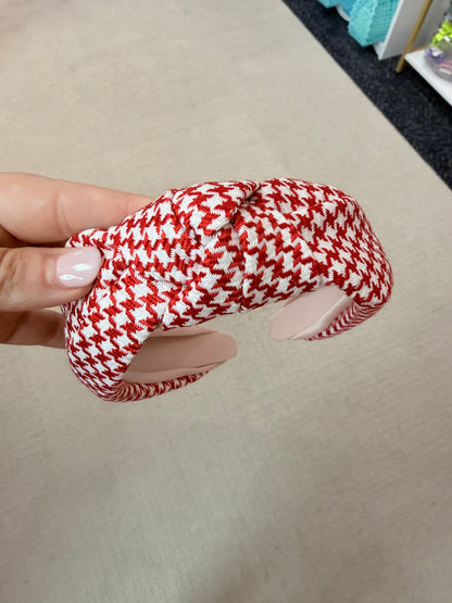 Red white headband