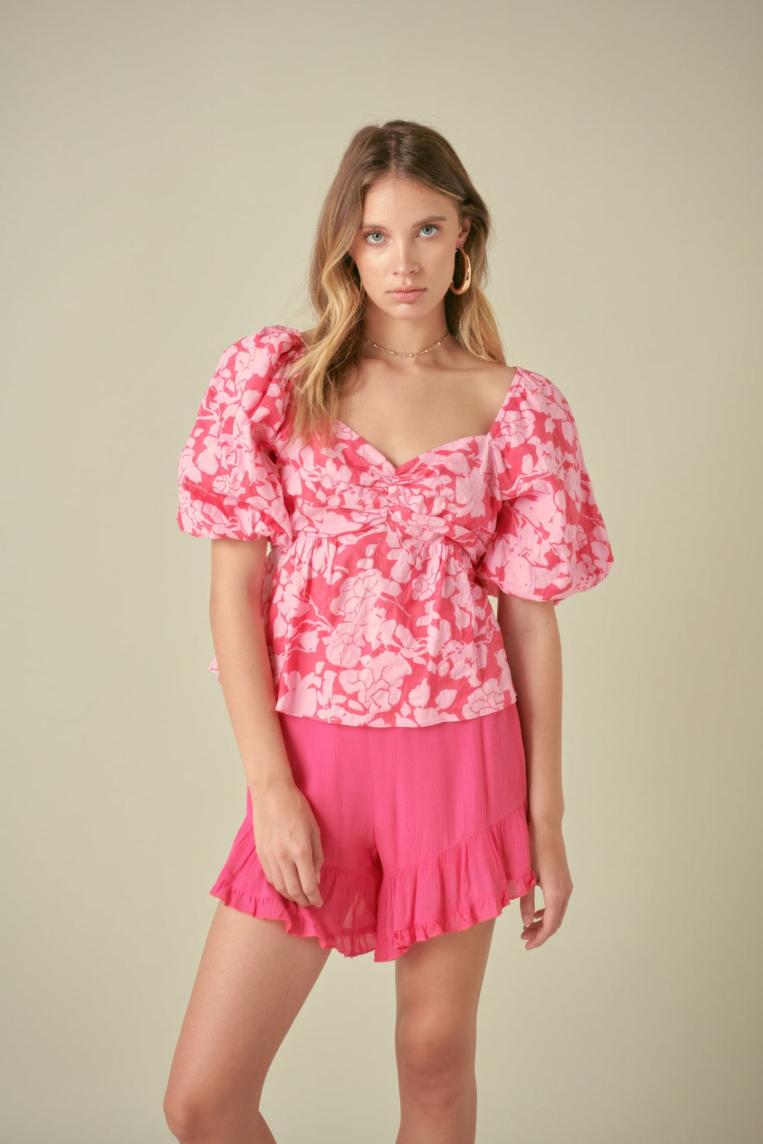 La’Ven Floral Tie Back Top CLEARANCE