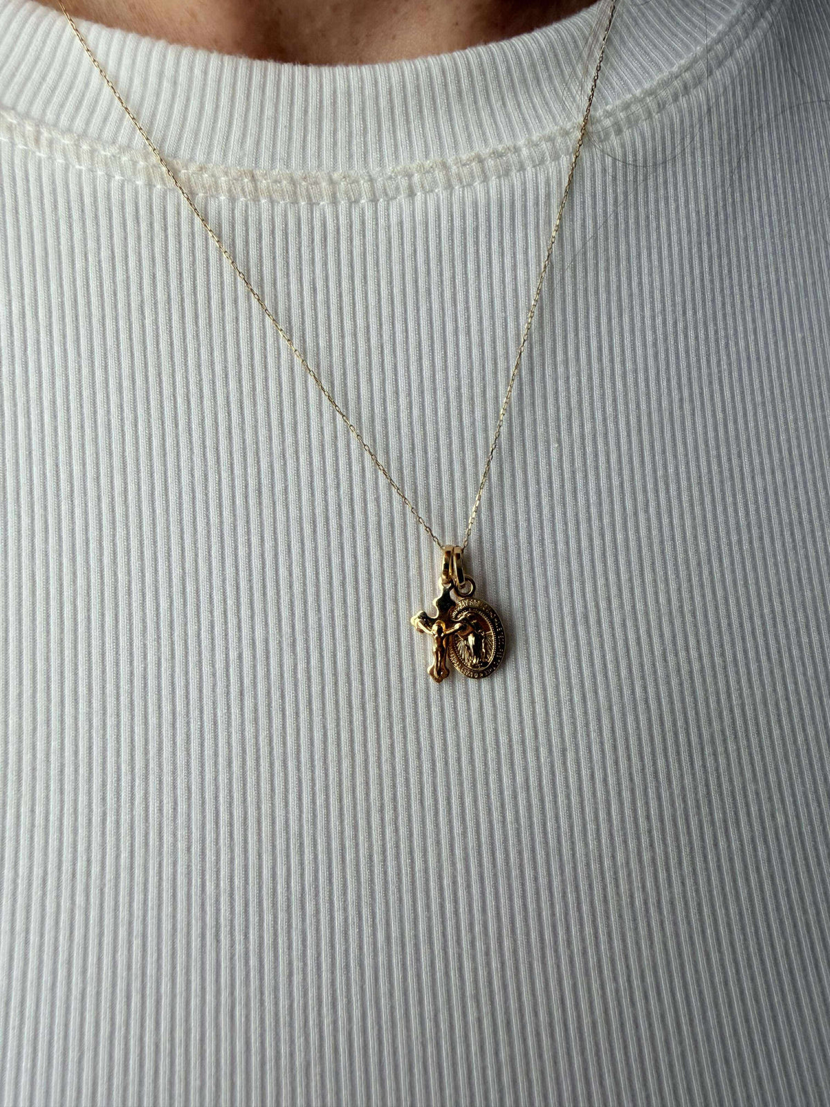 18k Gold Filled Mini Crucifix Pendant