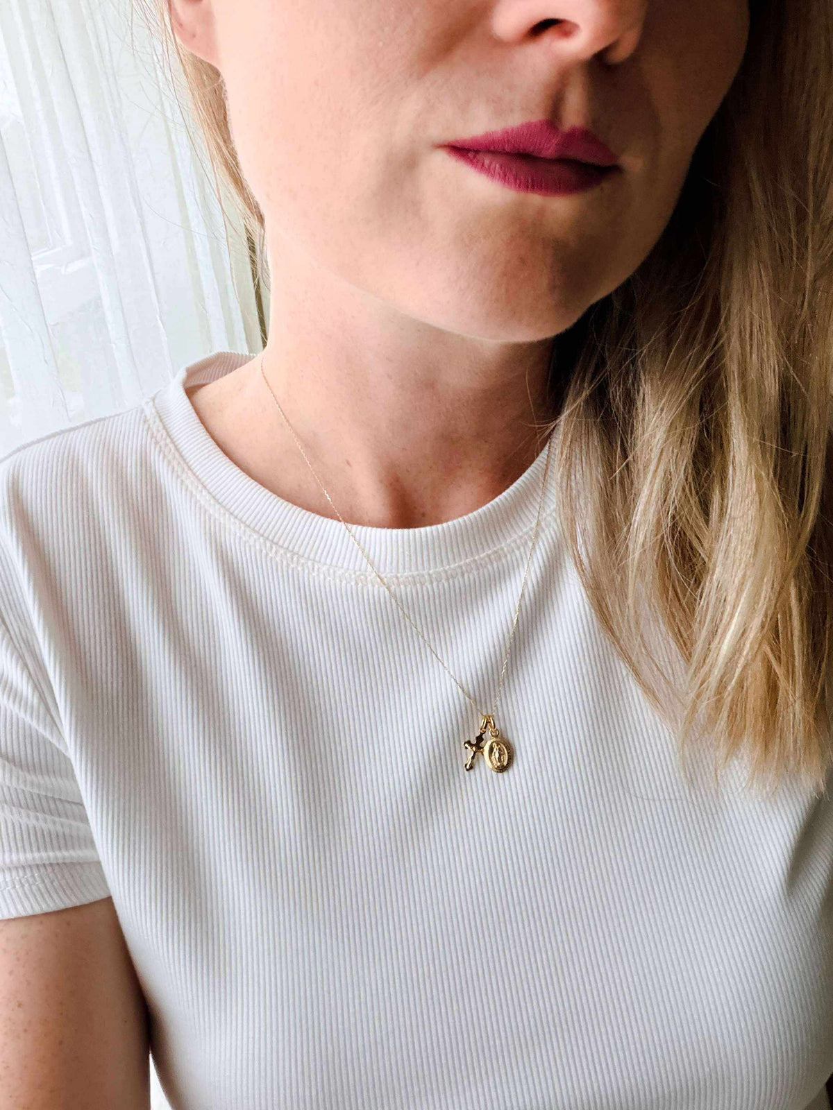 18k Gold Filled Mini Crucifix Pendant