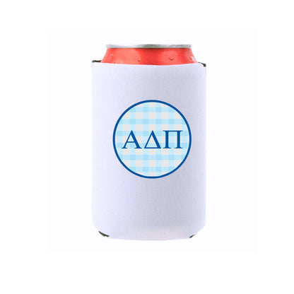 Sorority & Mom Can Coolers - Gingham Design: Slim / Phi Mu