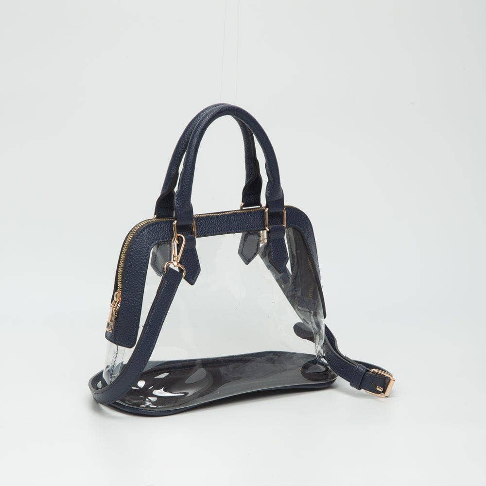 Analise Clear Satchel/Crossbody Bag: Gold Purse