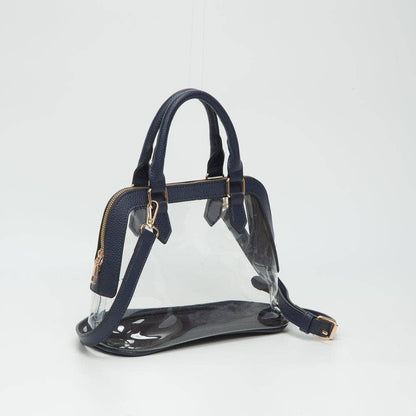 Analise Clear Satchel/Crossbody Bag: Gold Purse