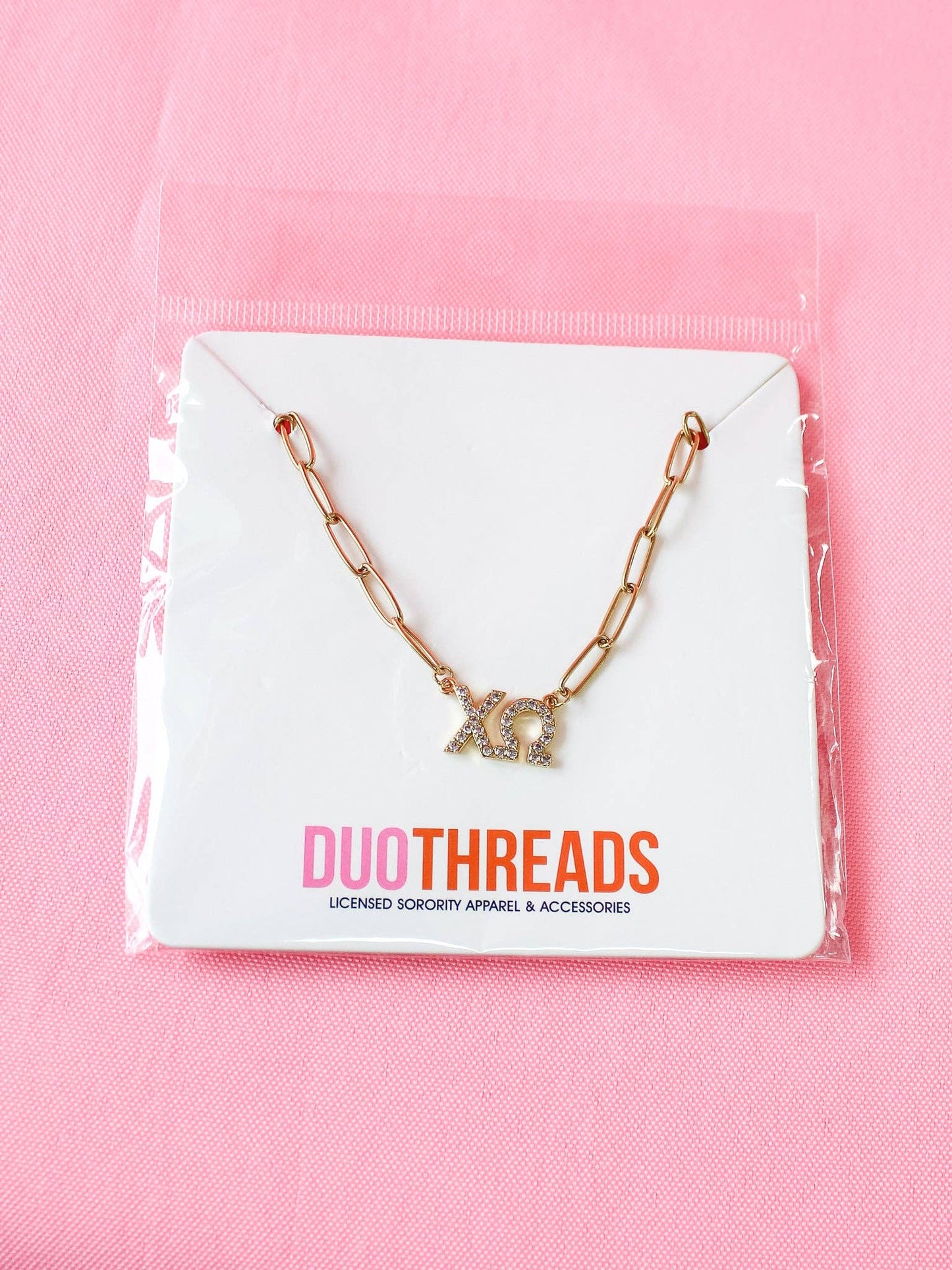 Rhinestone Sorority Necklace: ALPHA GAMMA DELTA