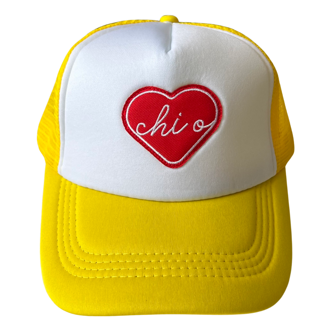Sorority Whole Lotta Love Heart Trucker Hat: ALPHA GAMMA DELTA