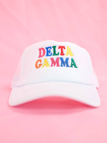 Sorority Fun Times Trucker Hat: ALPHA OMICRON PI