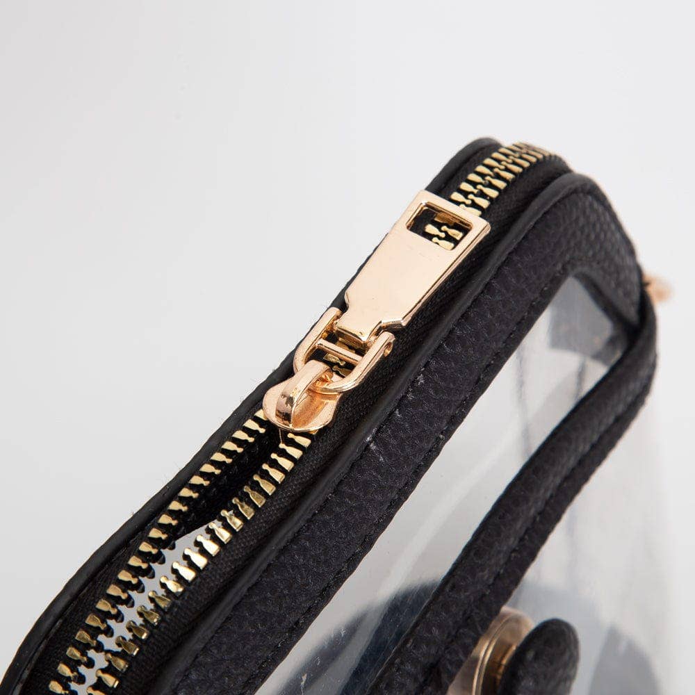 Carly Clear Mini Crossbody Bag: Gold