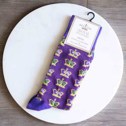 Men's Mardi Gras King Crown Socks  One Size