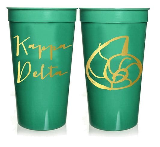 Sorority Gold Metallic Printed Stadium Cup: Kappa Delta