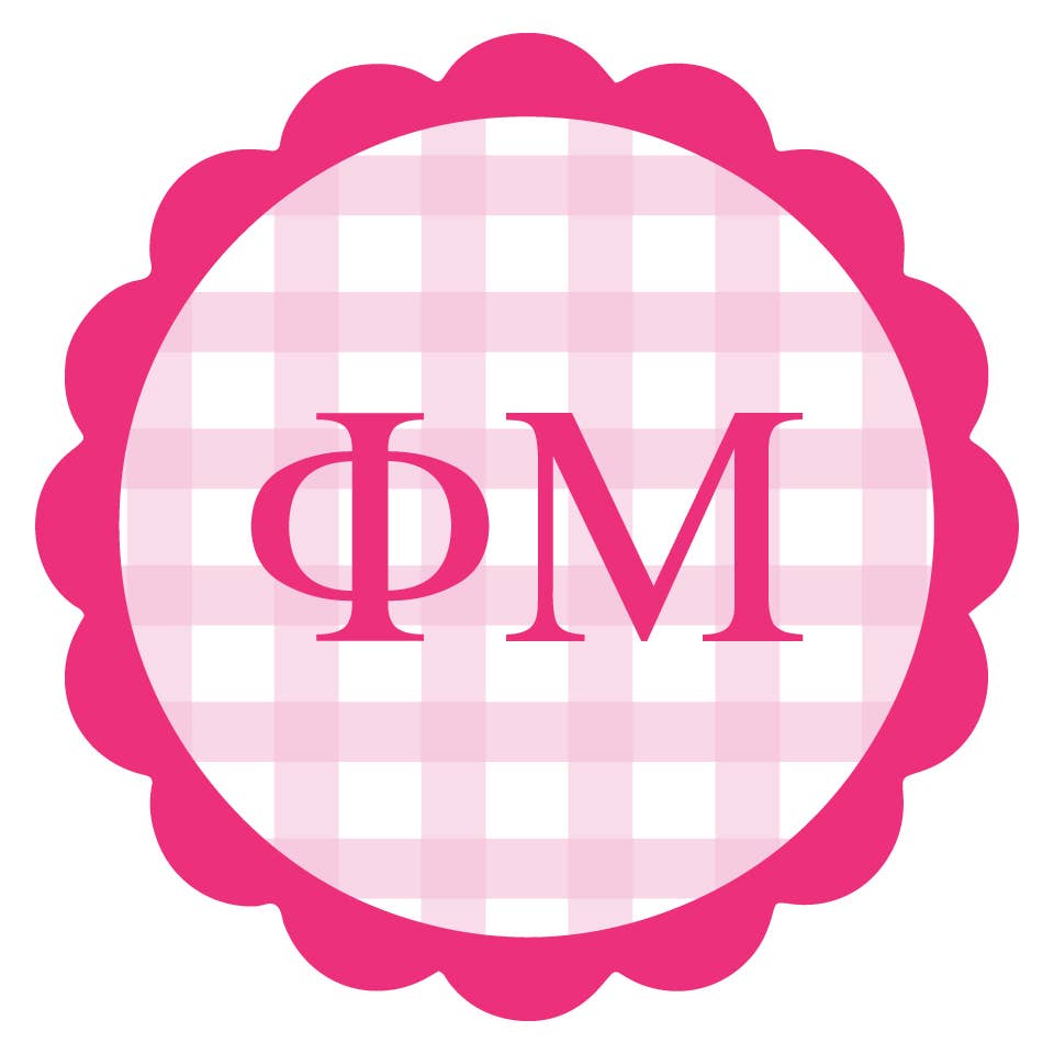 Sorority Vinyl Decal Stickers - Gingham Design: Phi Mu