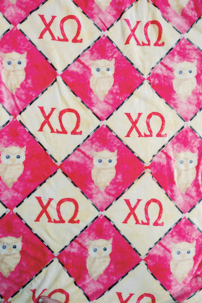 Chi Omega Flannel Fleece Blanket, Sorority