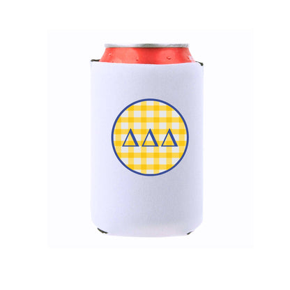 Sorority & Mom Can Coolers - Gingham Design: Slim / Phi Mu