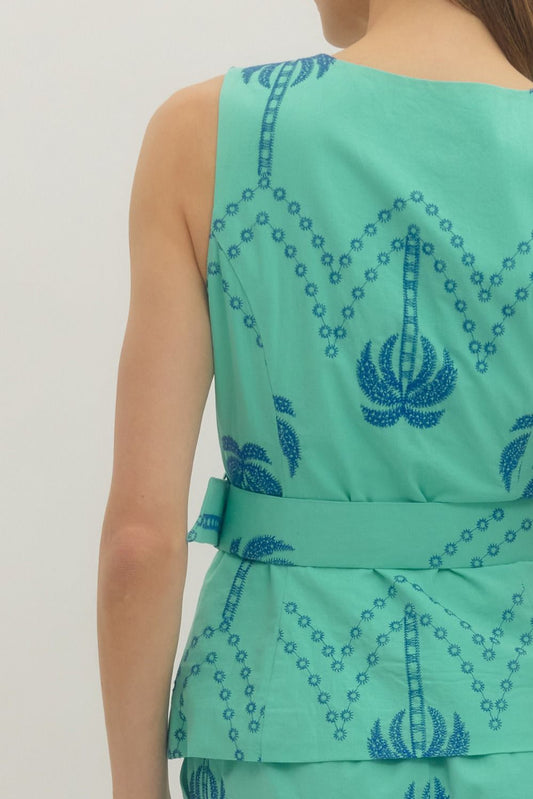 Entro Palm Beach Mint Top