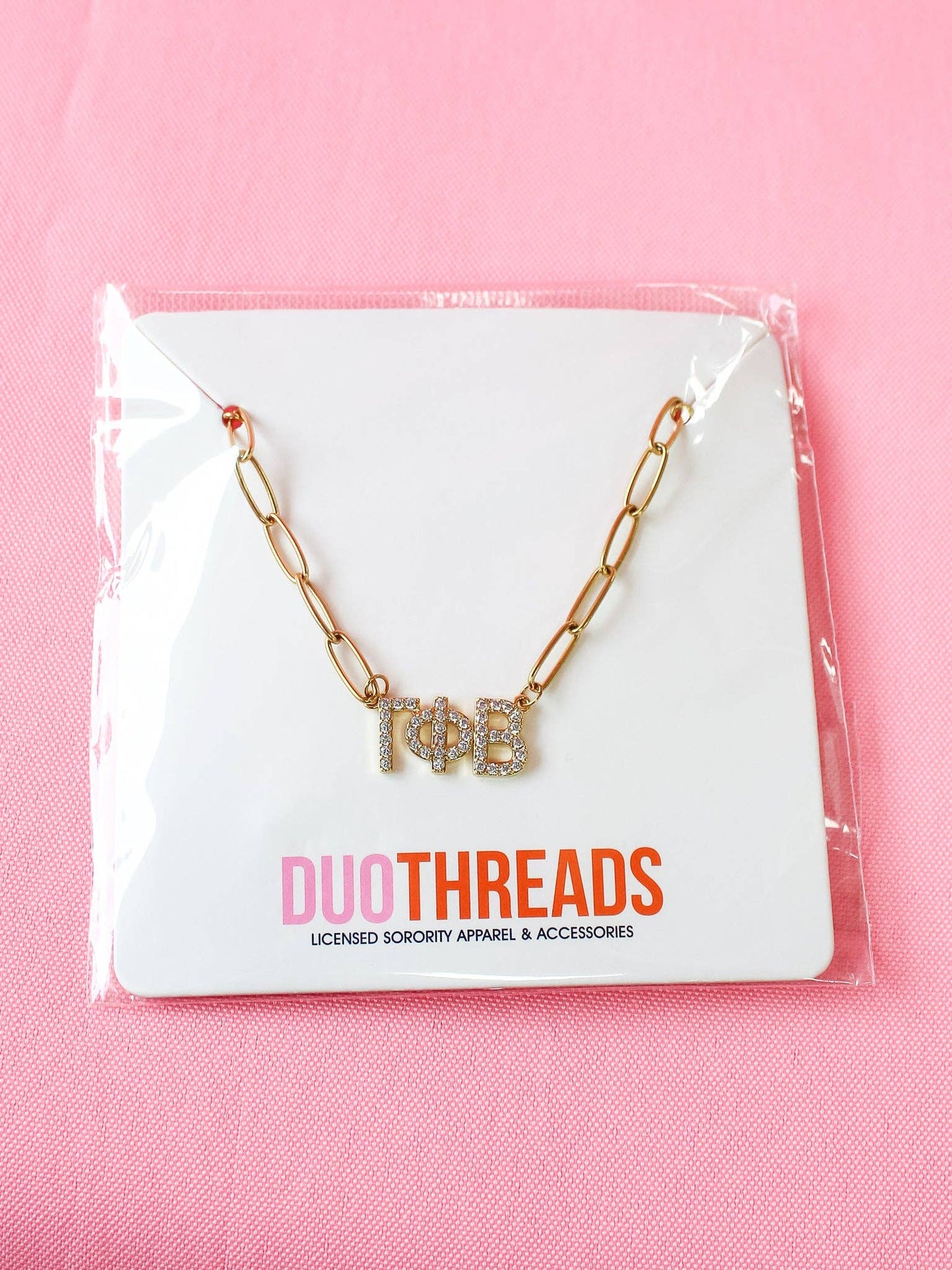Rhinestone Sorority Necklace: ALPHA GAMMA DELTA