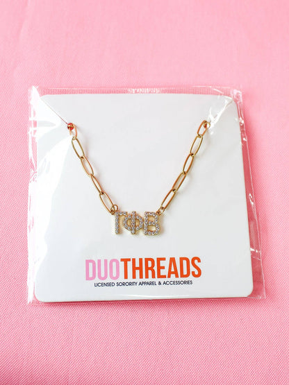 Rhinestone Sorority Necklace: ALPHA GAMMA DELTA