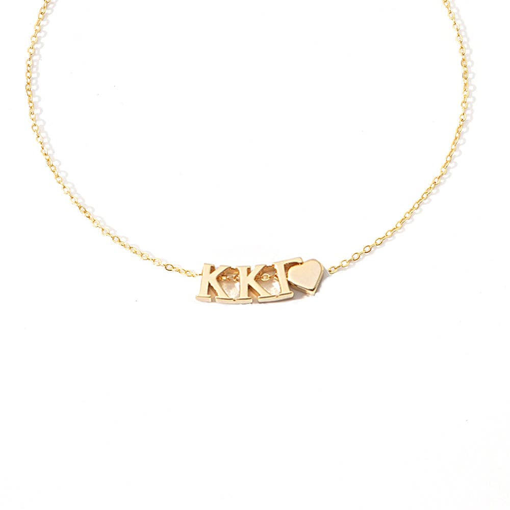I Love My Sorority: Greek Letters Heart Necklace: Alpha Gamma Delta