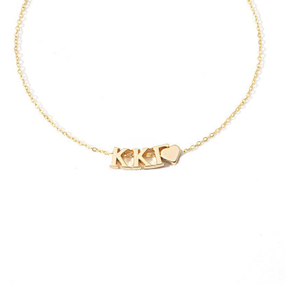 I Love My Sorority: Greek Letters Heart Necklace: Alpha Gamma Delta