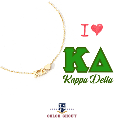 I Love My Sorority: Greek Letters Heart Necklace: Alpha Gamma Delta