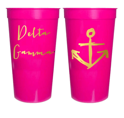 Sorority Gold Metallic Printed Stadium Cup: Alpha Gamma Delta