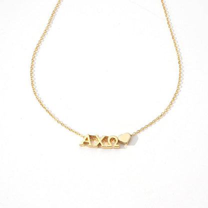 I Love My Sorority: Greek Letters Heart Necklace: Alpha Gamma Delta