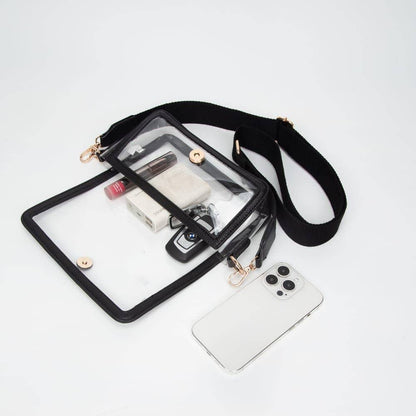 Lindsay Clear Gameday Crossbody Bag: Leopard