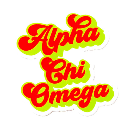 Sorority RETRO Script Decal Sticker: Alpha Gamma Delta