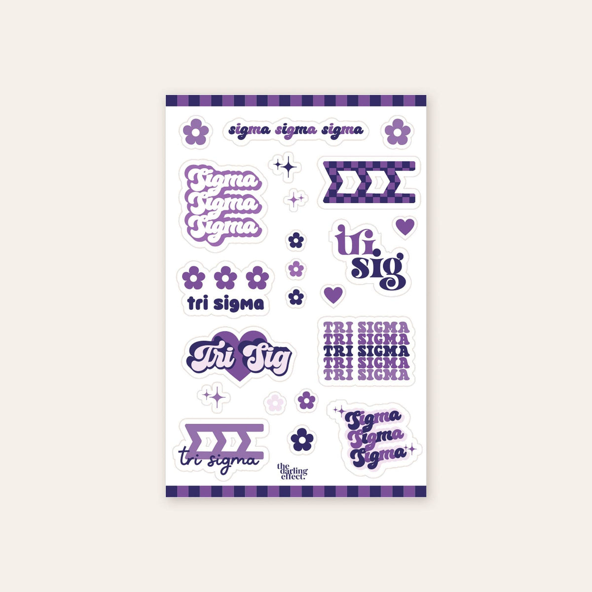 Sorority Sticker Sheet - Alpha Omicron Pi