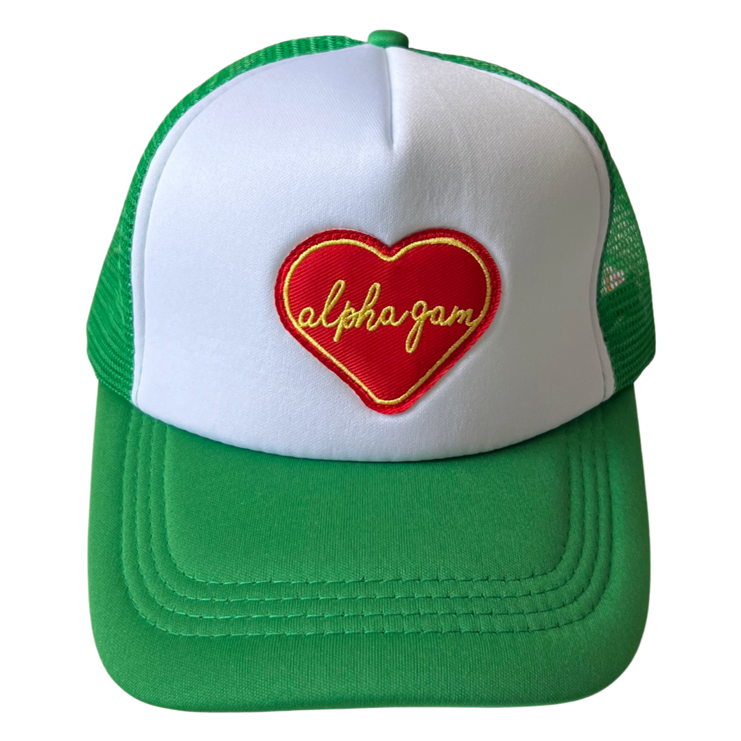 Sorority Whole Lotta Love Heart Trucker Hat: PHI MU