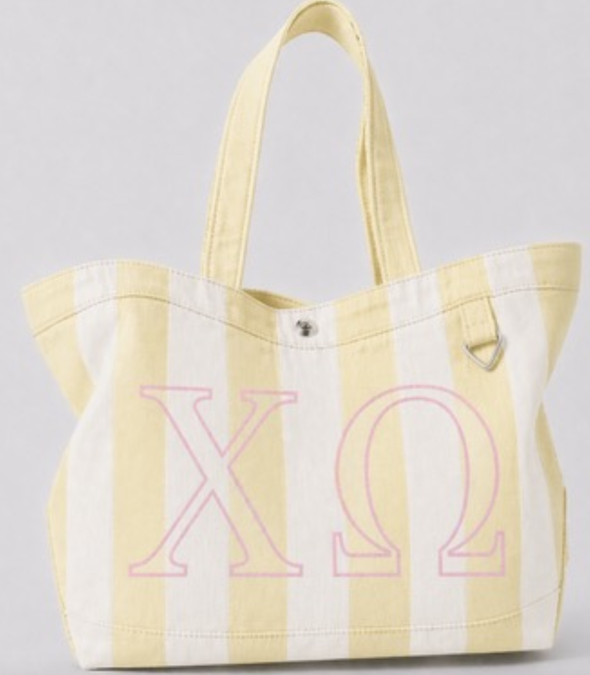 Sorority  Embroidered/Stripe Canvas Tote: Kappa Delta