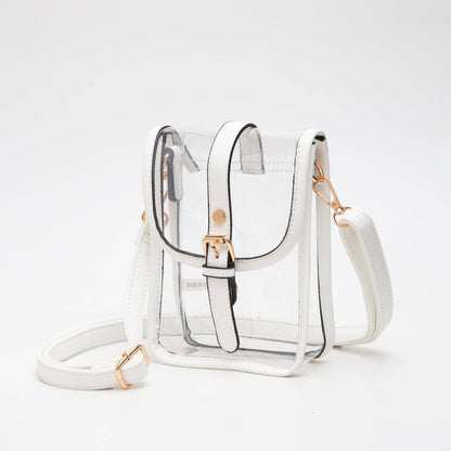 Game Day Clear Buckle Strap Mini Crossbody Bag Purse : Gold
