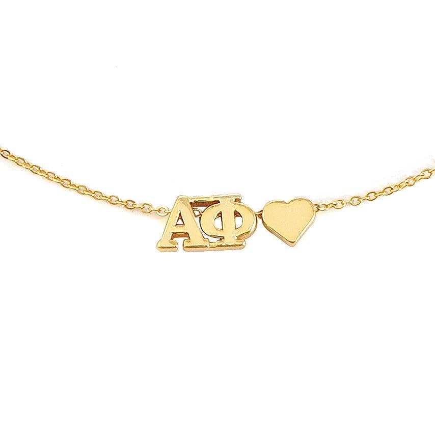 I Love My Sorority: Greek Letters Heart Necklace: Alpha Gamma Delta