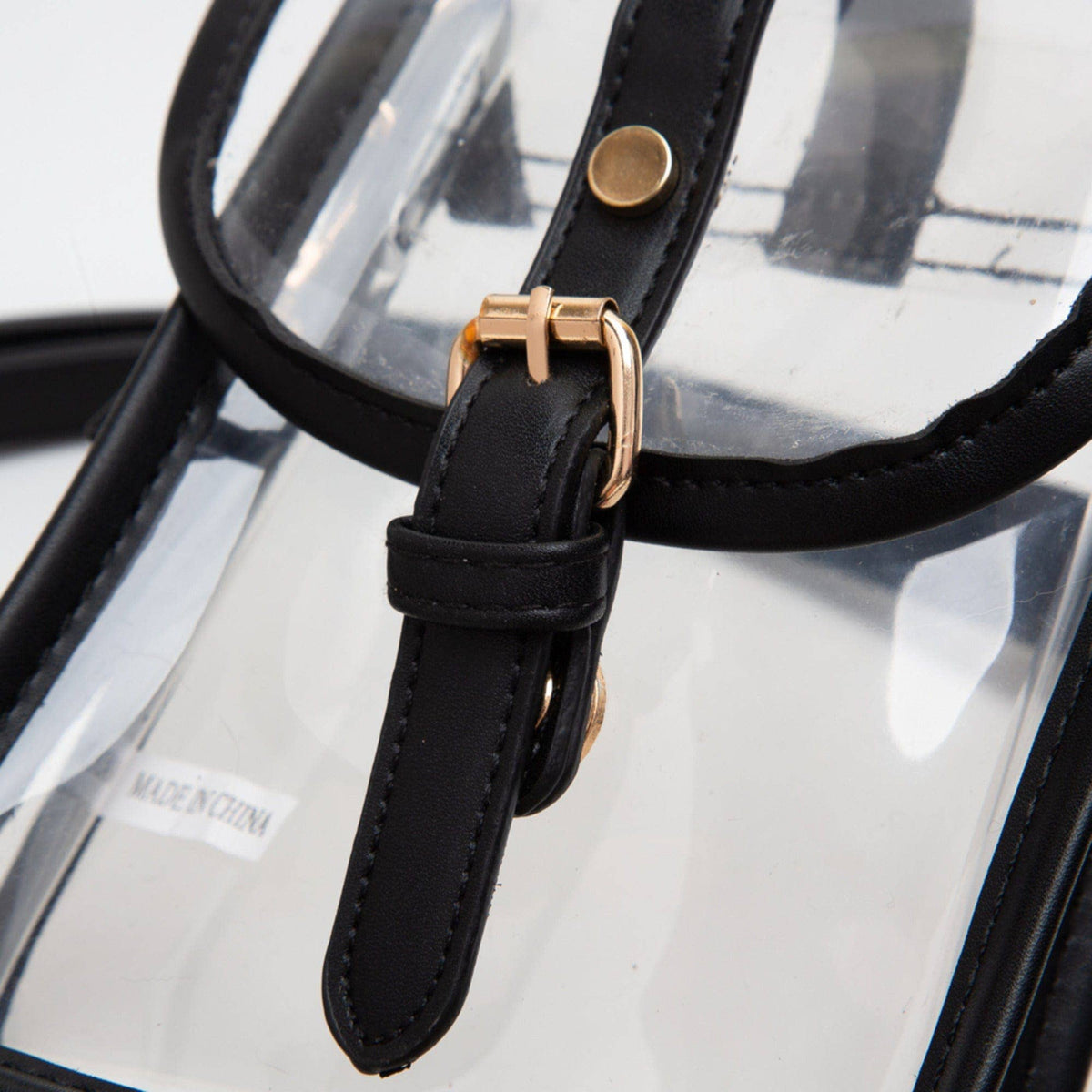 Game Day Clear Buckle Strap Mini Crossbody Bag Purse : Gold