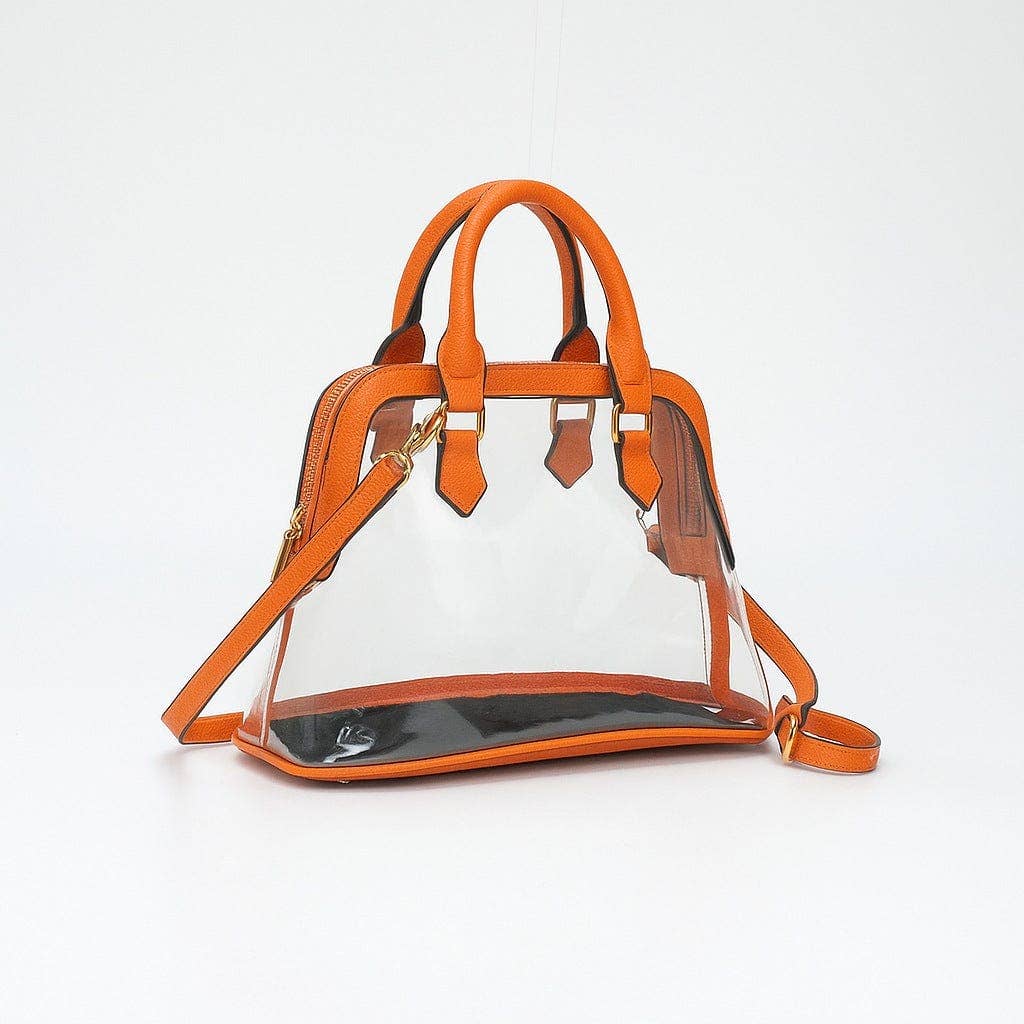 Analise Clear Satchel/Crossbody Bag: Gold Purse