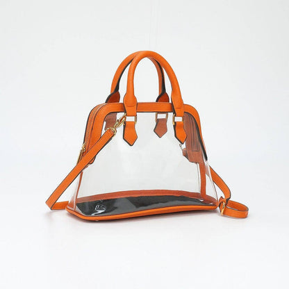 Analise Clear Satchel/Crossbody Bag: Gold Purse