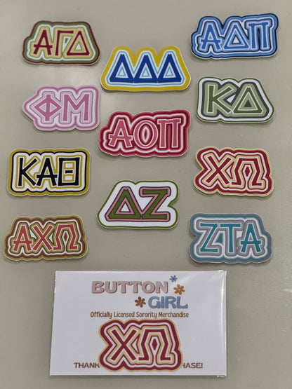 Sorority Greek Letters Colorful Vinyl Decal : Alpha Omicron Pi