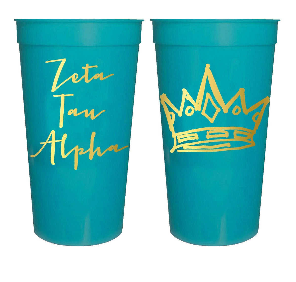 Sorority Gold Metallic Printed Stadium Cup: Chi Omega
