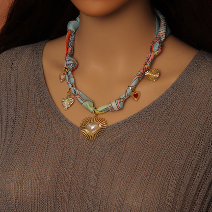Silk Scarf Statement Necklace : Scarf only (No pendant)