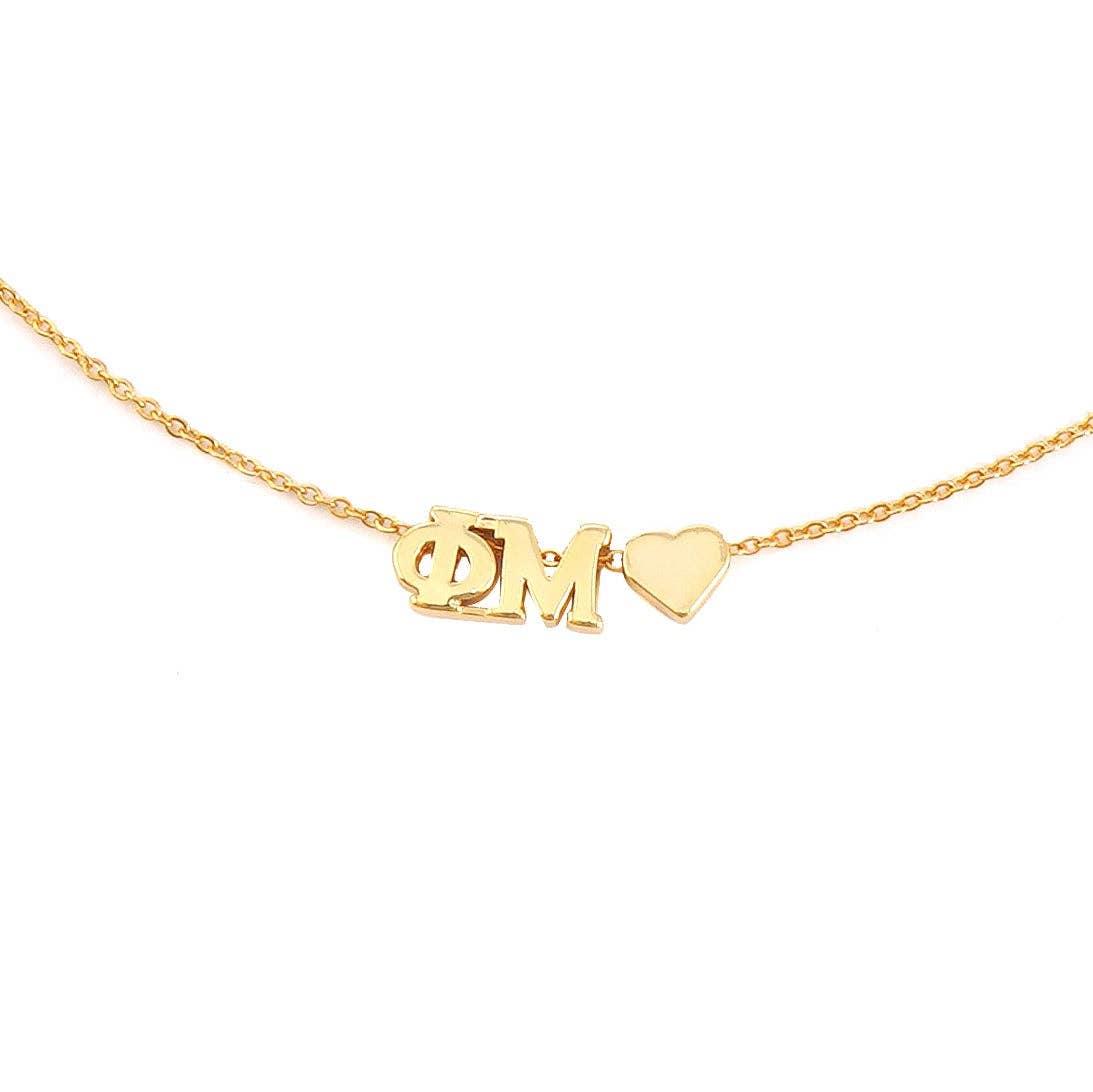 I Love My Sorority: Greek Letters Heart Necklace: Alpha Gamma Delta