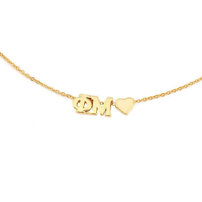 I Love My Sorority: Greek Letters Heart Necklace: Alpha Gamma Delta