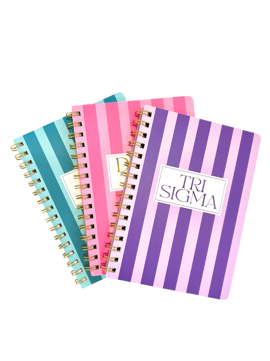 Stripe Sorority Notebook: ALPHA GAMMA DELTA
