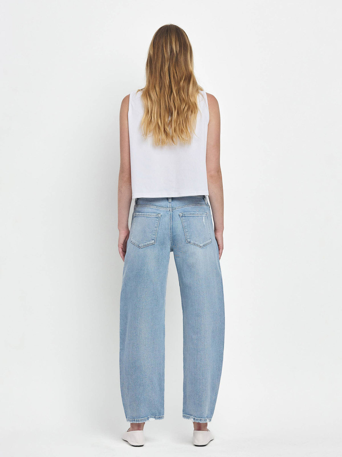 PREORDER: Lovervet by VERVET - HIGH RISE LIGHT WASH BARREL LEG JEANS