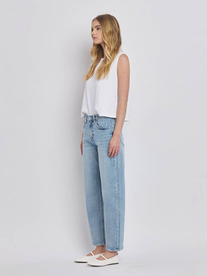 PREORDER: Lovervet by VERVET - HIGH RISE LIGHT WASH BARREL LEG JEANS