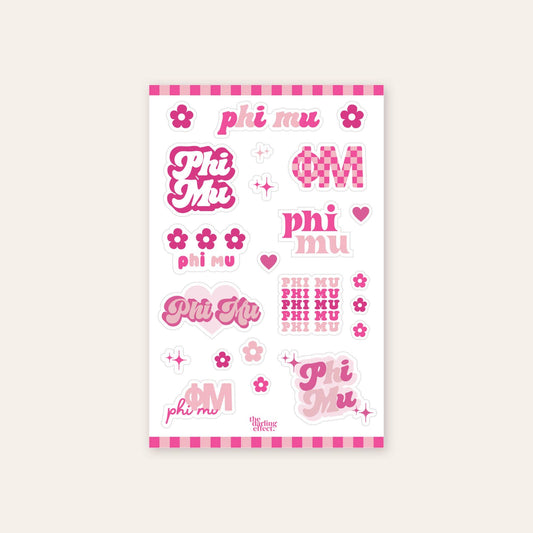 Sorority Sticker Sheet - Phi Mu