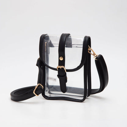 Game Day Clear Buckle Strap Mini Crossbody Bag Purse : Gold
