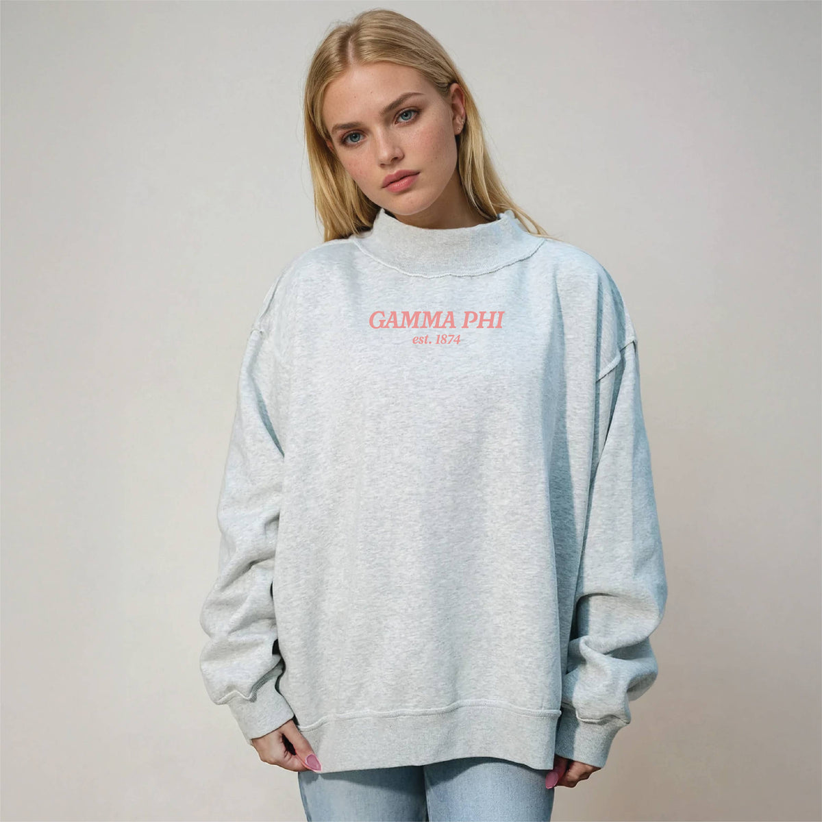 PREORDER : Sorority Chapter Mockneck Sweatshirt : Alpha Omicron Pi