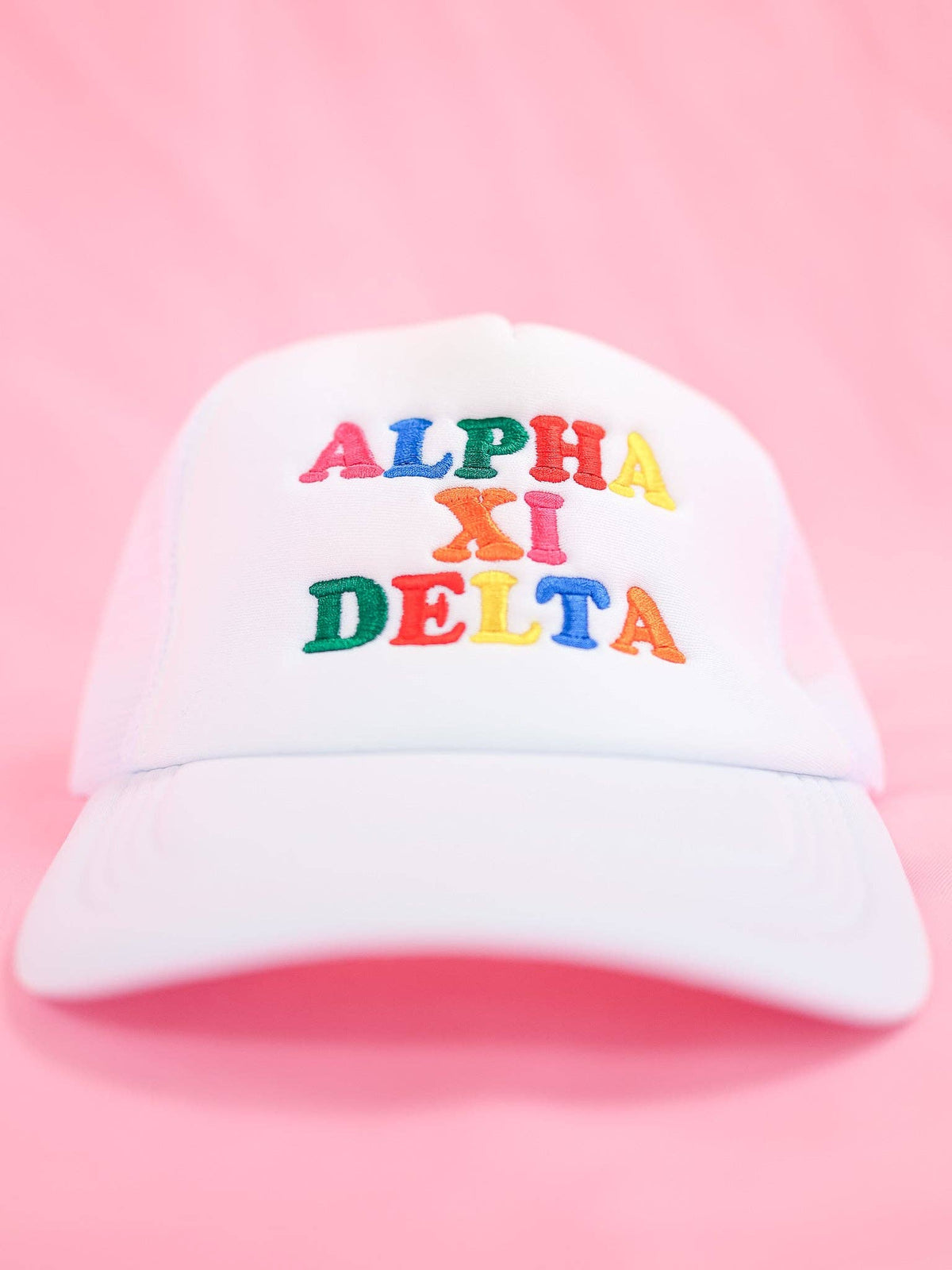 Sorority Fun Times Trucker Hat: ALPHA OMICRON PI