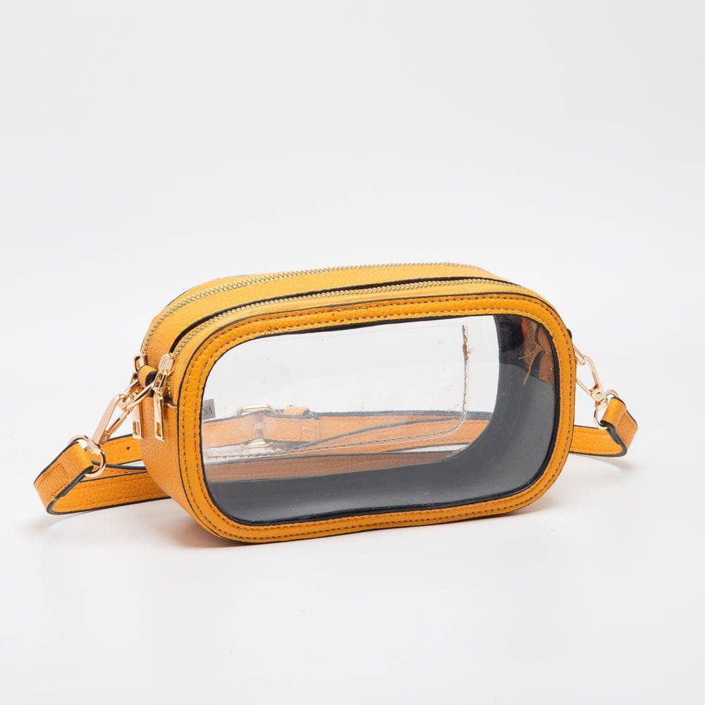Double Zipper Oval Clear Gameday/Stadium Bag Purse : Leopard
