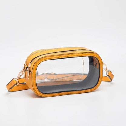 Double Zipper Oval Clear Gameday/Stadium Bag Purse : Leopard