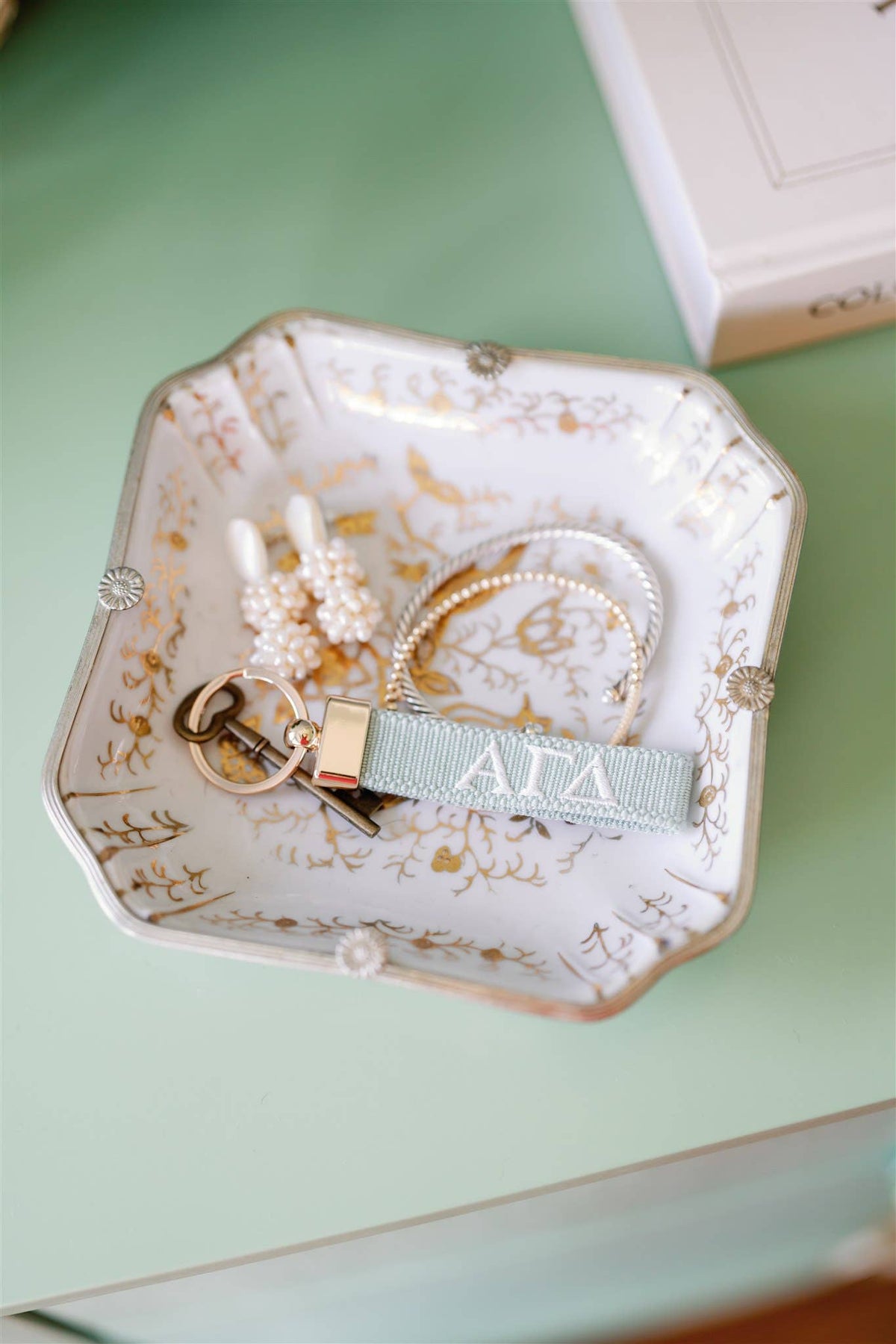 Alpha Gamma Delta Embroidered Keychain, Sorority